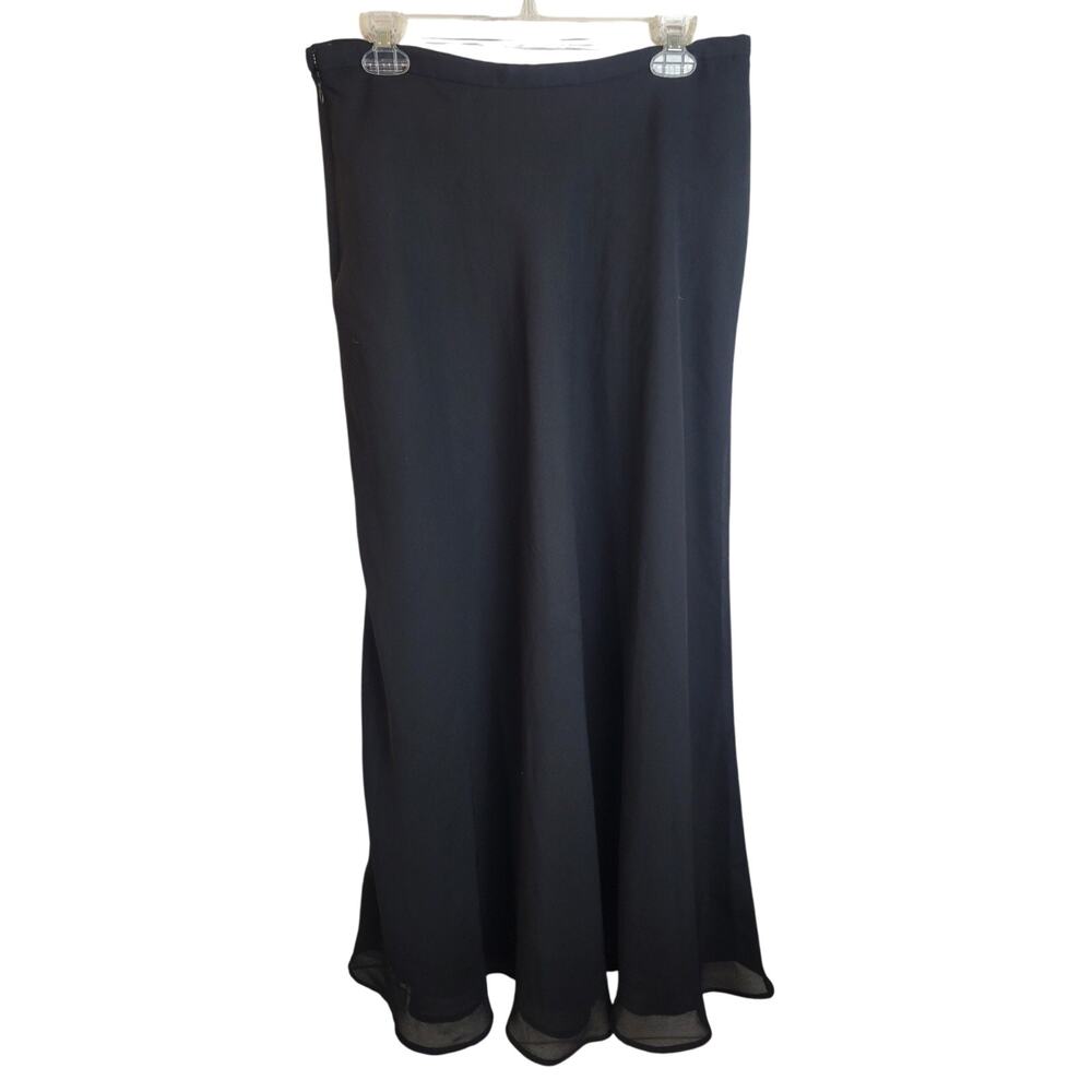 Adrianna Papell Black Lined Chiffon Dressy Formal Evening Women's Size Medium